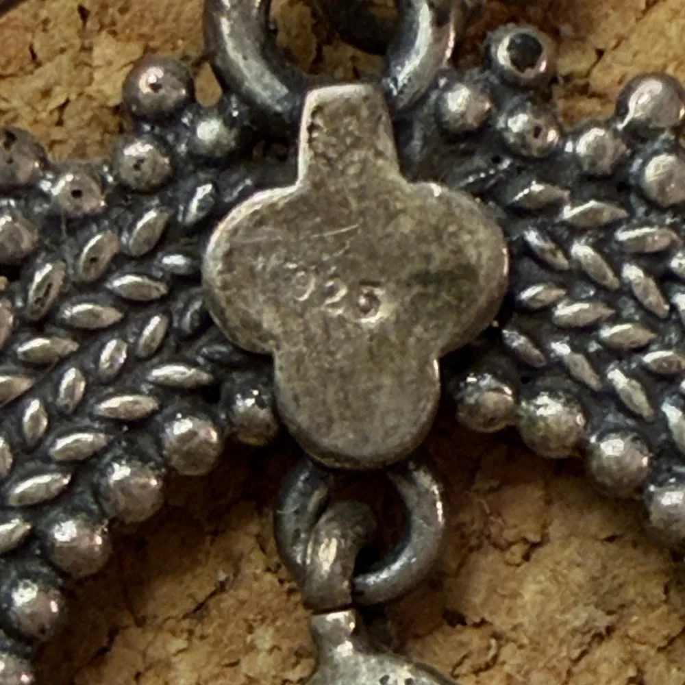 Elegant Silver Earrings with Purple Gemstone - Picture 3 of 5